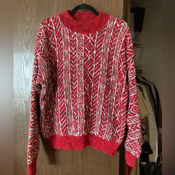 Vintage red pattern sweater - Picture 1 of 5